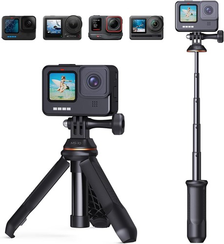 Concept selfie stick vlog - selfie,